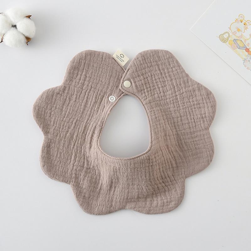 Korean Style Pure Cotton Baby Drool Bib, Solid Color, Double-Sided, Anti-Spit-Up, Class A