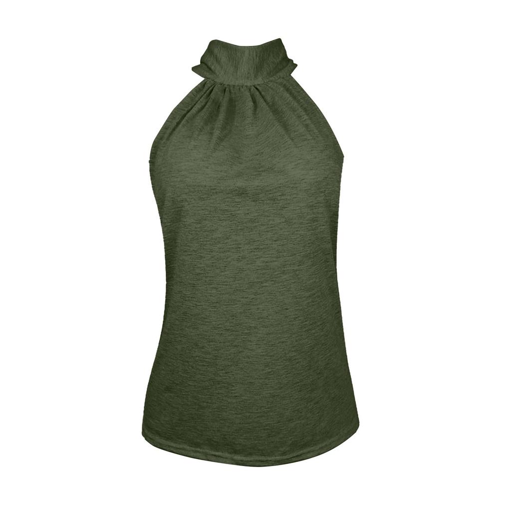 Modisches und lässiges ärmelloses einfarbiges sexy rückenfreies Top für Damen