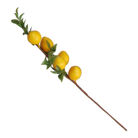 

Artificial Lemon Branch with Green Leaves Fake Fruit Lemon Tree Decoration Lifelike Faux Greenery Stems for Home Dining Table Kitchen Decor 1pc