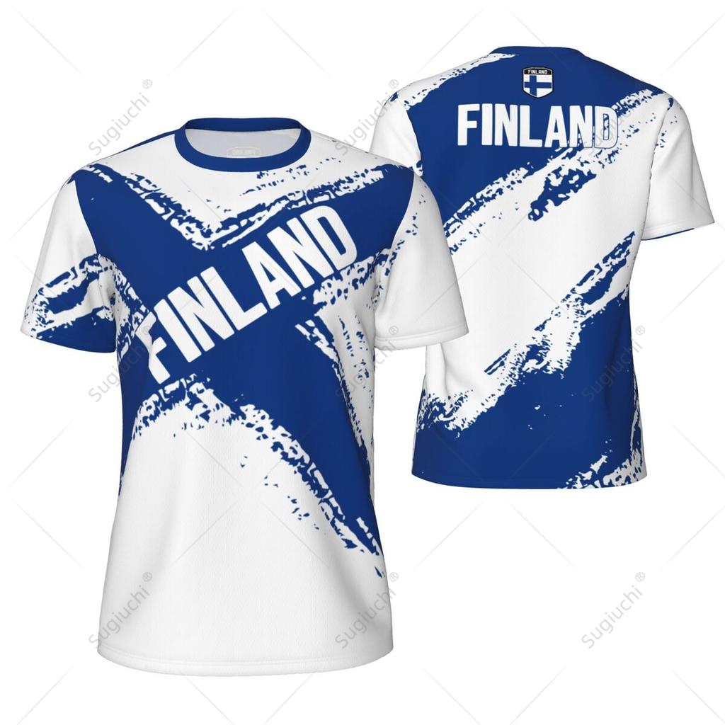 Sports Mesh T-shirt Finland Flag For Running Bike Soccer Tennis Football Fitness Tees 3D Printed Custom