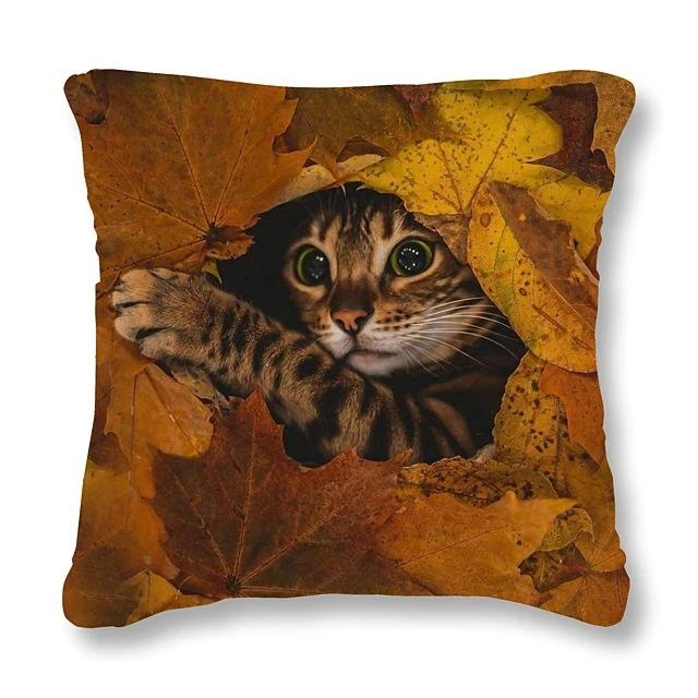 Home Decor Cute Kitten Patterns Pillow Covers for Decor Pattern Cushion Cover Suitable for Sofa Bedroom Car Pillow Cover