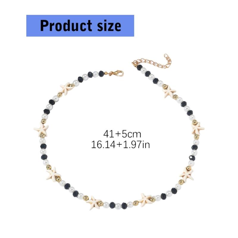 Beach Vacation Jewelry Delicate Ocean Beads Necklace Comfortable Neck Jewelry Suitable for a Marine Inspired Outfit