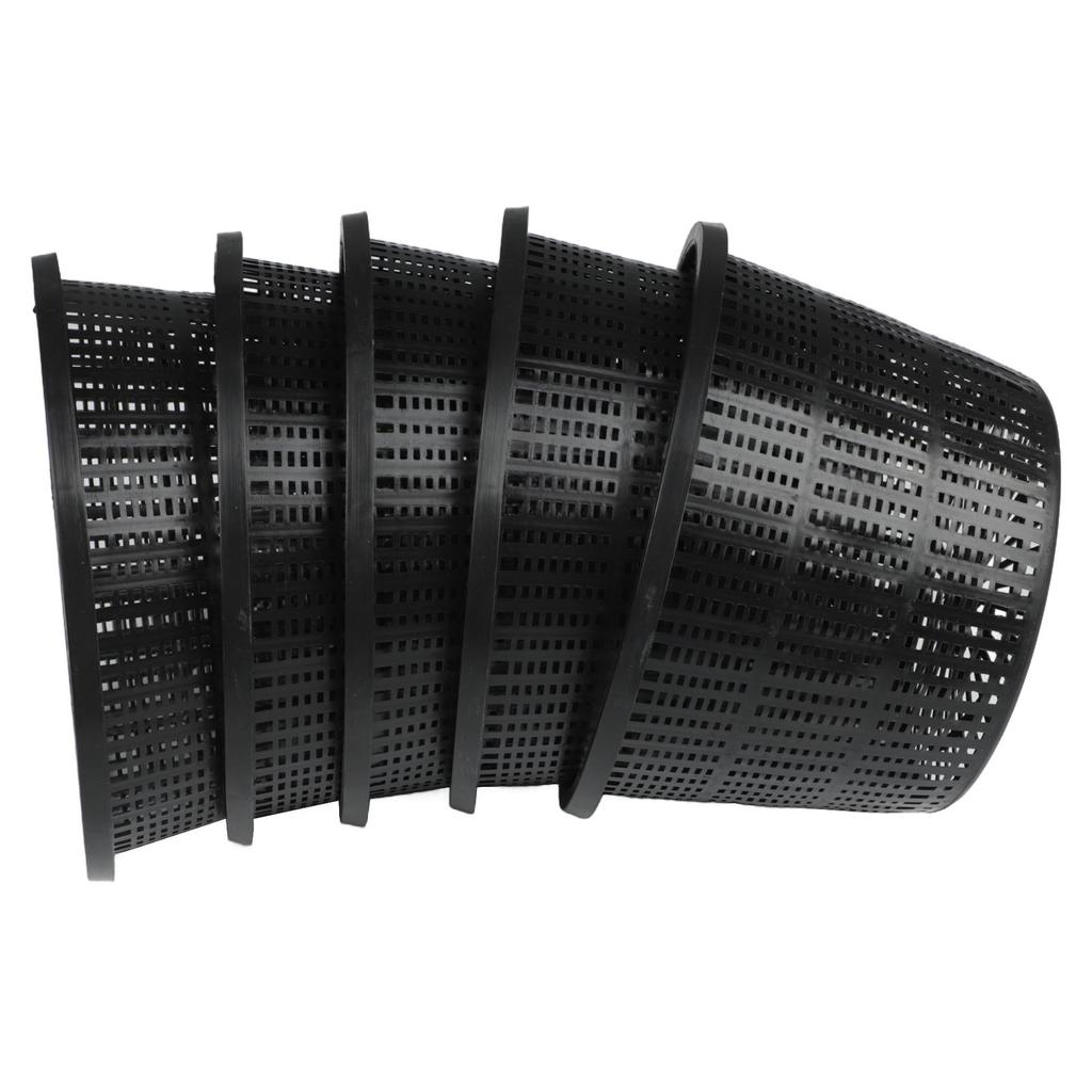 Large Aquatic Plant Basket Height 5 Inches Aquatic Net Pots 5-Piece Set Multipurpose Application Optimal Water Circulation