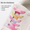 1Pair Glitter Shoelace Rainbow Elastic Laces Sneakers No Tie Shoelace Innovation Flat Shoe Laces Without Ties for Kid and Adult