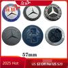 QLM5   AMG W220 For Benz AMG 57mm Front Hood Emblem Matte Black Flat Laurel Wreath Badge For Mercedes Benz AMG W205 W213 A0008171701