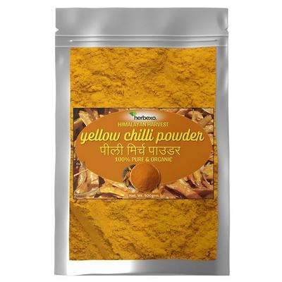 Herbexo Yellow Chilli Powder | Pili Mirch Powder 500grm. 100% Pure & Organic Yellow Chilli Powder