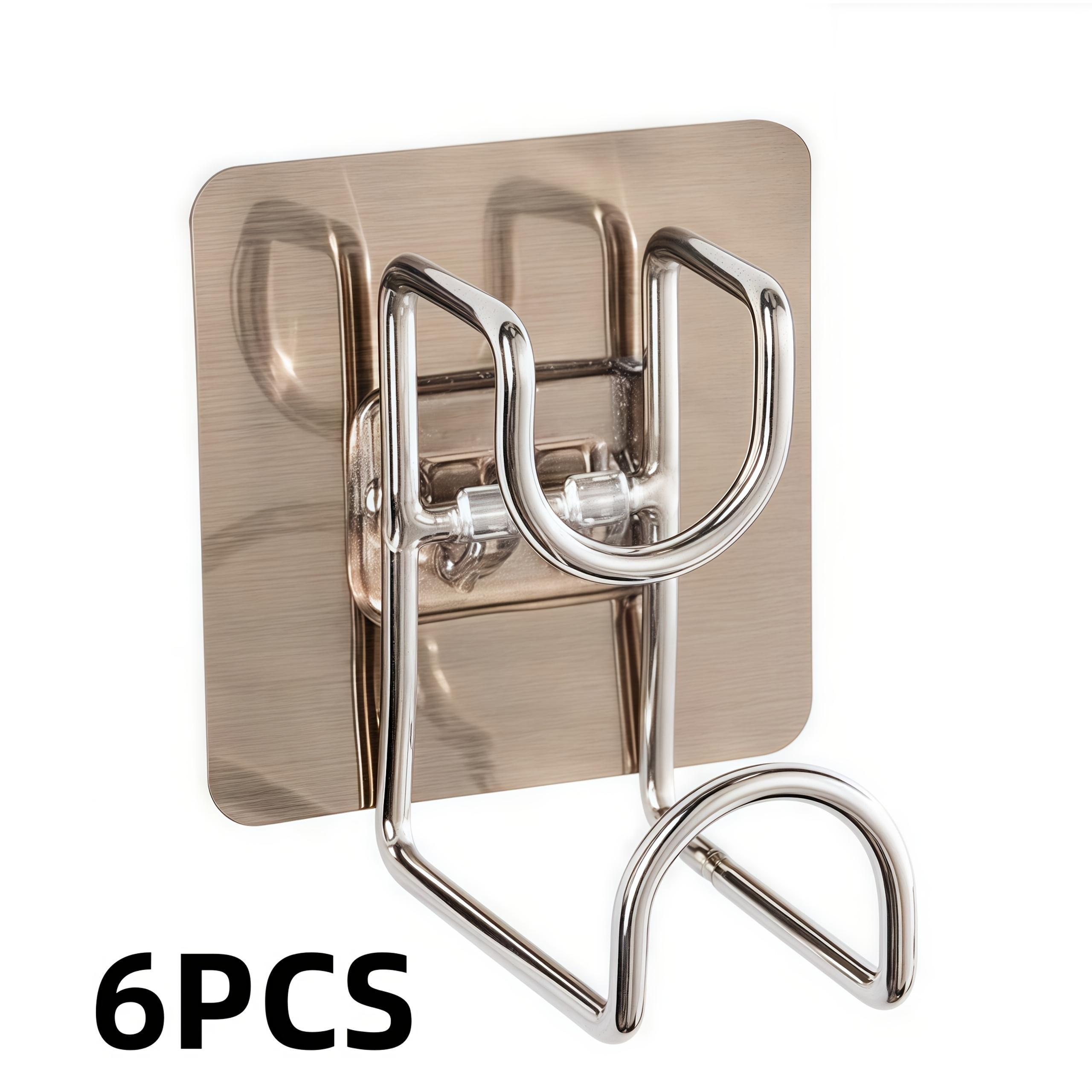 

6 шт. Складные настенные крючки из нержавеющей стали - Компактный органайзер для ванной комнаты для полотенец, раковин и многого другого, Современный минималистичный дизайн, Многофункциональное хранение 6pcs