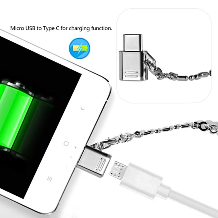 Adattatore in metallo Micro USB Femmina a USB-C / Tipo-C Maschio + USB 2.0 Femmina a USB-C / Tipo-C Maschio