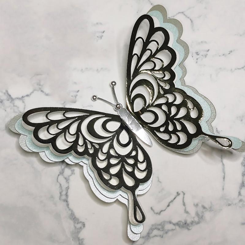 Four-layer for Butterfly Metal Cutting Dies Handmade Stencil Mold Embossing Pattern for Children Adults DIY Crafts Proje