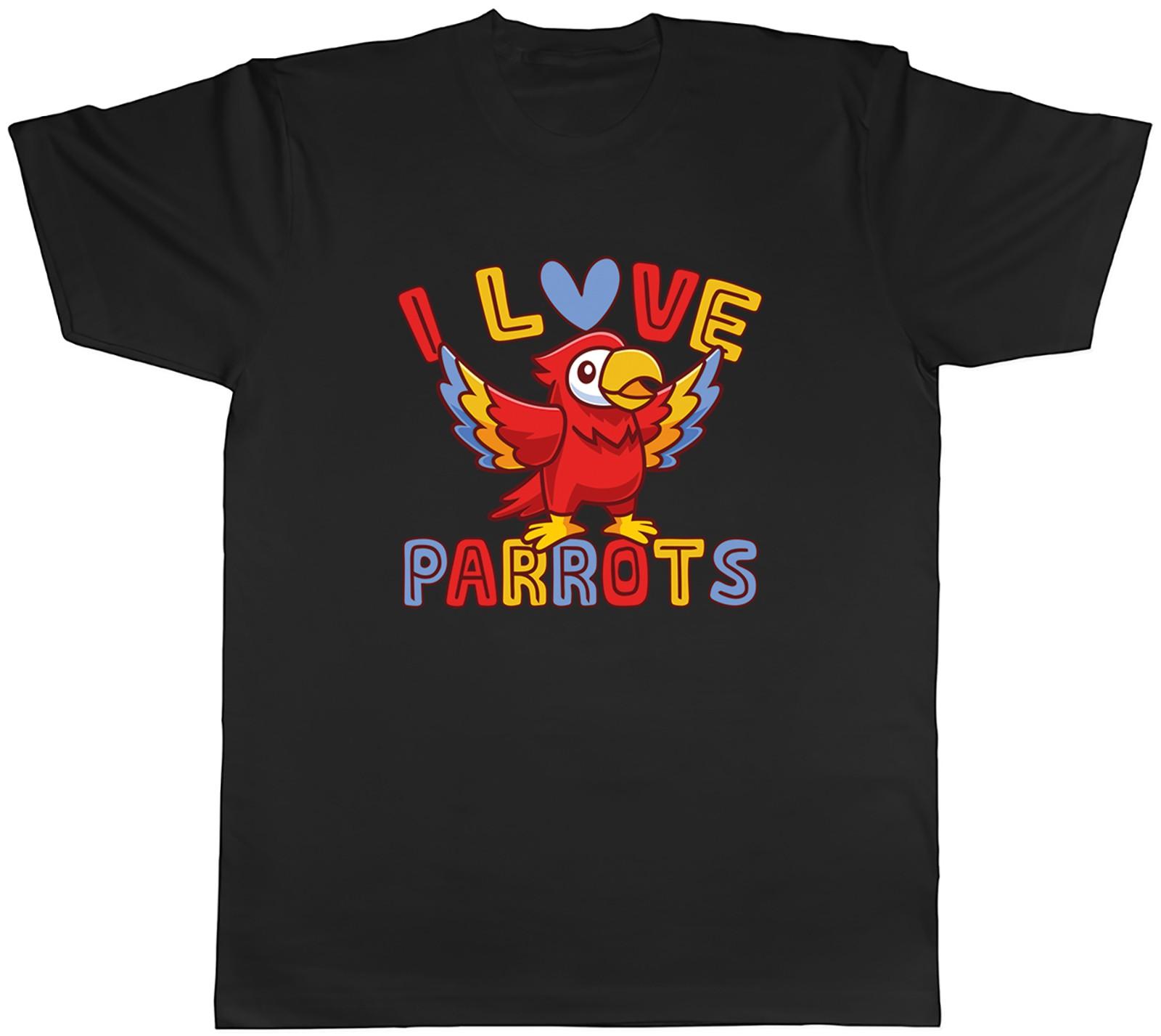 I Love Parrots Tropical Bird Mens T-Shirt Tee Gift Top XXXL