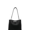 Longchamp Le Roseau Solid Metallic Bamboo Grained Cowhide HOBO Bag Shoulder Bag Medium Women's Black 10315HFP001