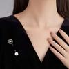 White Black Camellia Pearl Flower Brooch For Women Luxury Jewelry Needle Cardigan Sweater Lapel Pins Scarf Buckle Accessories
