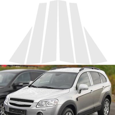 6pcs/set Silver Stickers For Chevrolet Captiva 2007-2018 Car Door Pillar Posts Trim Panel Cover Auto Window Chrome BC Column Parts