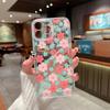 Hot-selling gentle atmosphere pink flower iPhone case iPhone17 anti-drop transparent phone case