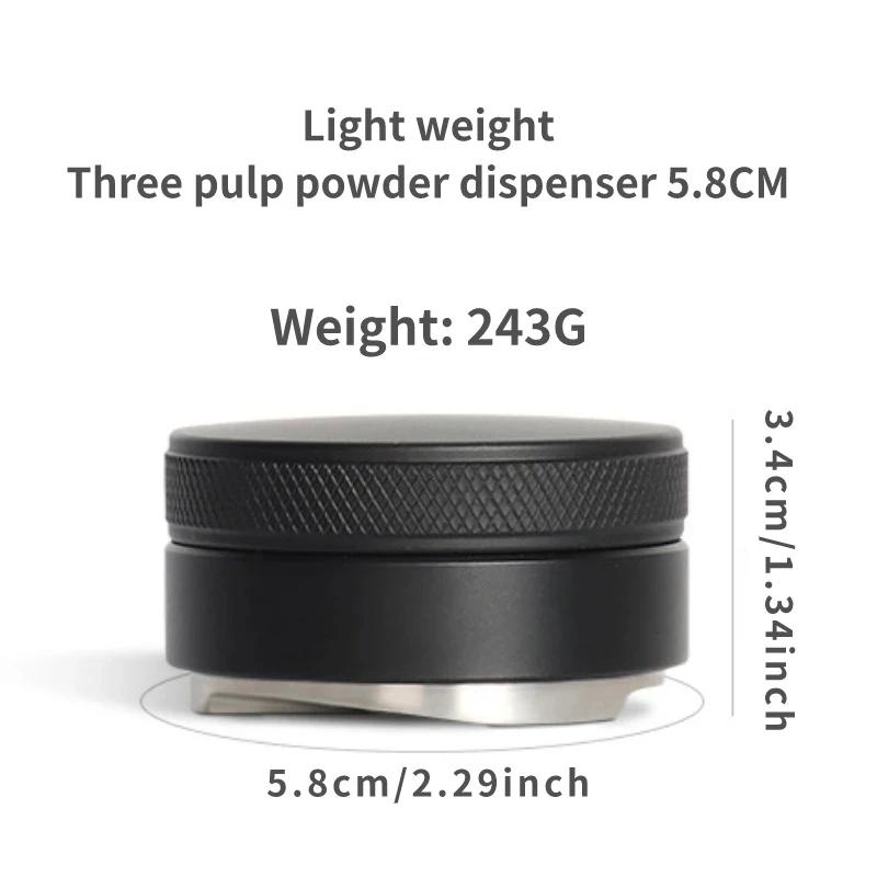 Coffee Distributor Espresso Distribution Tool/Leveler 3 Angled Slopes Adjustable Palm Tamper Fits for 51/53/58mm Portafilter