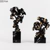 Black Gold Taihu Stone Statue Desk Decoration Creative Landscape Ornaments Imitation Coral Resin Sculpture Room Aesthetic Decor