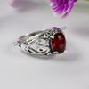 Natural Red Garnet Ring, Handmade Ring, 925 Sterling Silver Ring, Oval Designer Ring, Gift for Her, Anniversary Ring, January Birthstone