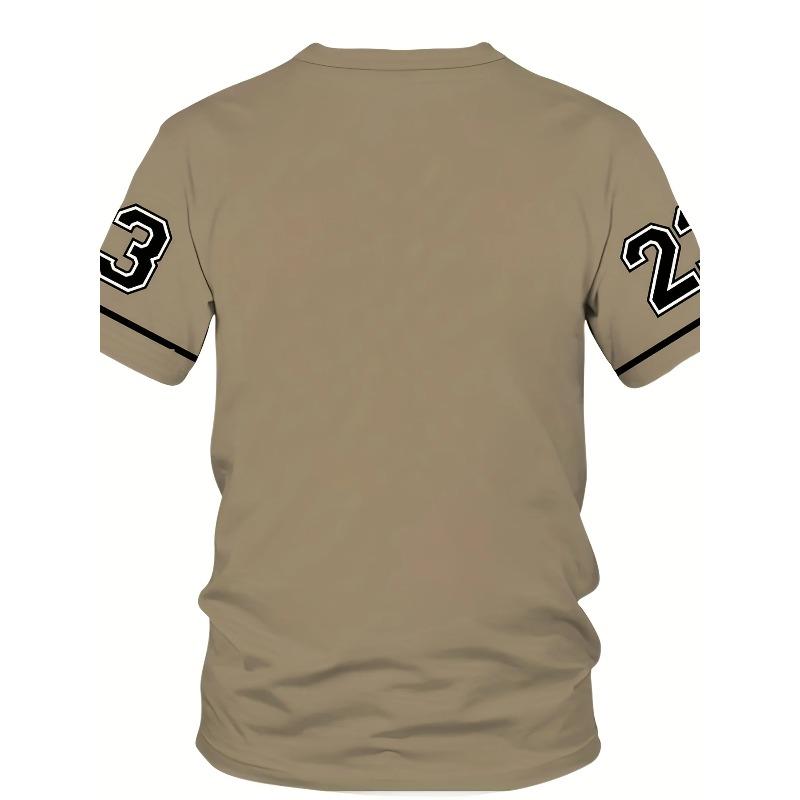 3D Digital 23 Digital Print Sporty Casual Fashionable Soft Comfortable and Lightweight Men's T-shirt for Summer 2025