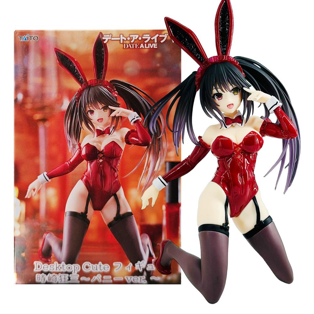 

13CM Anime Date A Live Tokisaki Kurumi 1/7 Figure Desktop Cute Bunny Girl Ver Kneeling Model Toy Doll Aciton Figure PVC Boxed With box