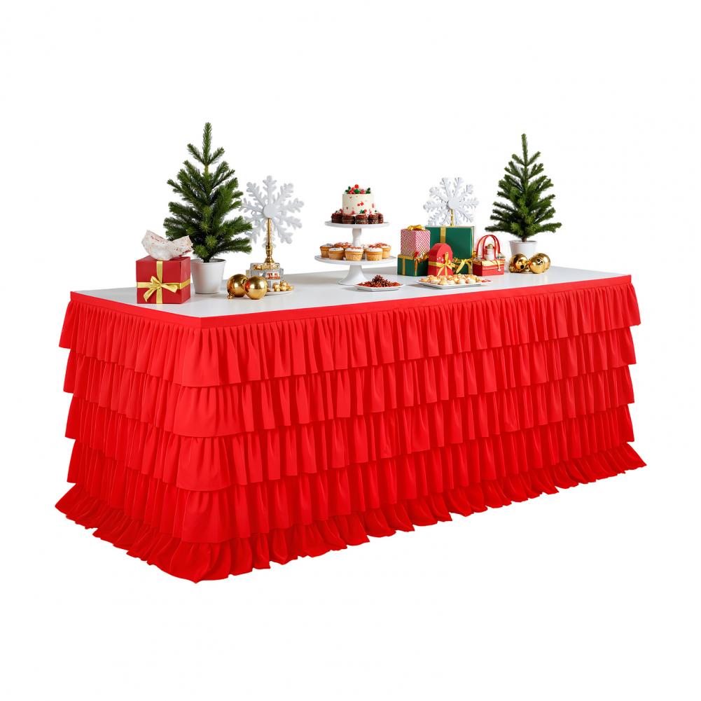 Cake Table Skirt Reusable Dessert Tablecloth Polyester Fabric Elegant Tulle Table Skirt for Wedding Baby Shower for Birthday