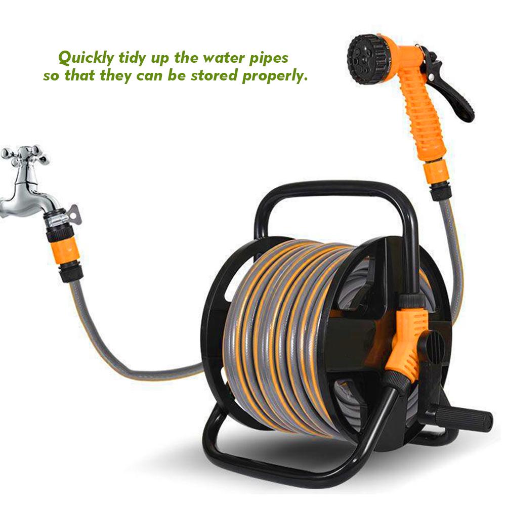 Wasserleitung Aufwickelrolle mit Griff Manuelles Aufwickelgerät für Hof Garten Schlauch DIY Schlauch Organizer Regal Tragbarer Schlauchwickler
