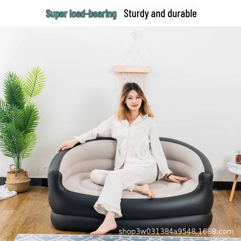 Beflocktes doppeltes aufblasbares Sofa - Vielseitige Liege für Zuhause, Büro, Strand oder Camping
