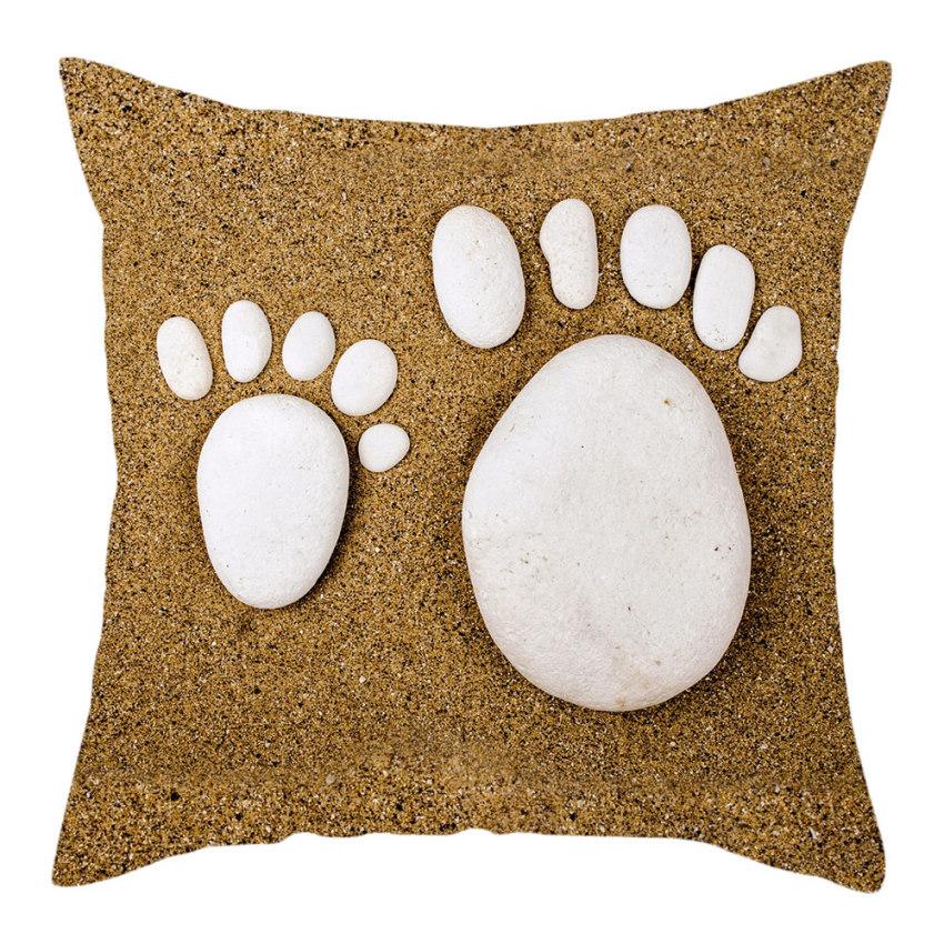 Beach Decoration Pillowcase Natural Landscape Starfish Conch Shell Printing Pillow Home  Sofa Cushion Cover 45x45cm