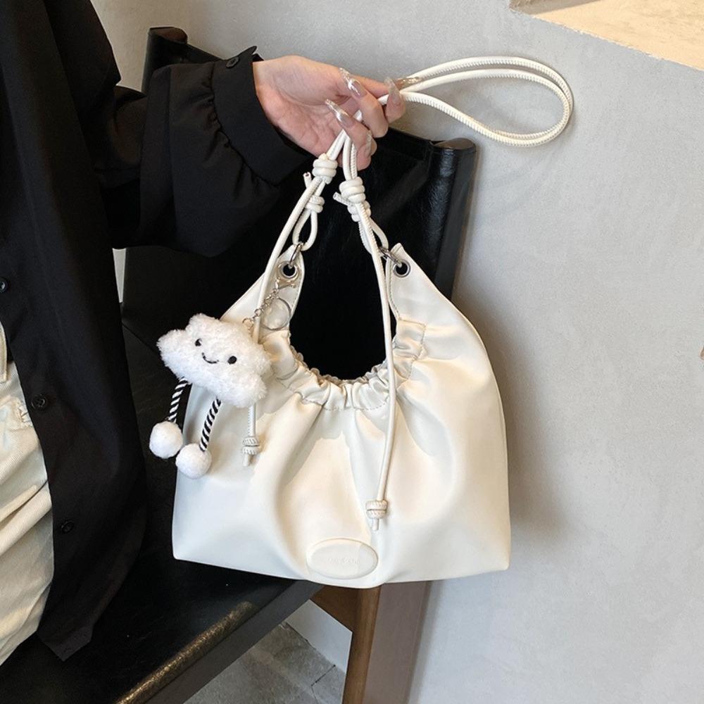 

Balletcore Style PU Underarm Bag Y2K Leather Shoulder Bag Portable Y2k Handbag Streetwear синий