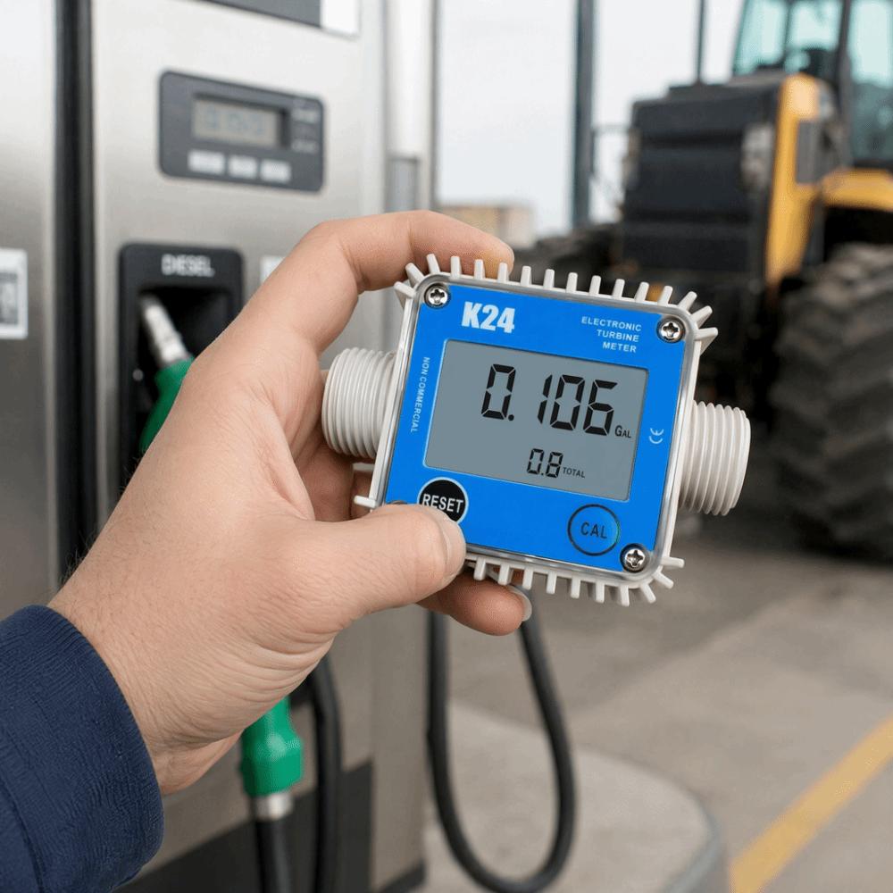 Plastic External Thread K24 Turbine Flow Meter High Precision Flowmeter Urea Measuring