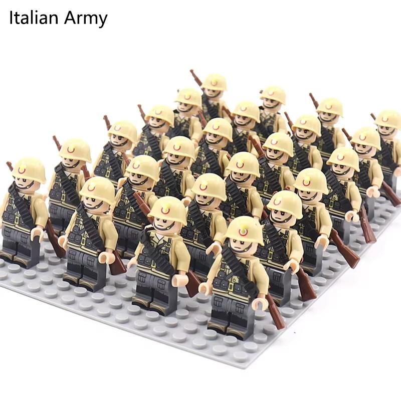 24 Stück Zweiter Weltkrieg Militärserie, Bausteine, Phalanxen, Krieger, Minifiguren, humanoide Puppen, Spielzeug und Geburtstagsgeschenke.