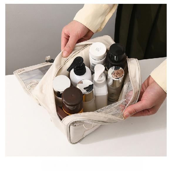 Hot-Selling Hook Wash Bag Portable Handheld Makeup Bag Foldable Dry-Wet Separation Wash Bag Travel Business Trip Storage Bag