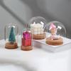 Customizable Modern Design Handmade Clear Glass Bell Jar Bell Dome Wooden Cork Base Tabletop Vase for Decorative Use DIY