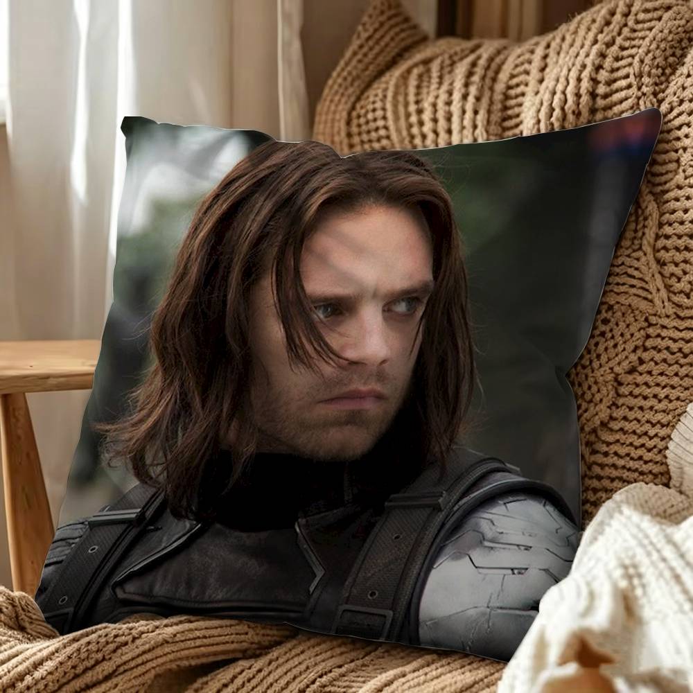Bucky Barnes Winter Soldier Double-Sided Printed Cushion Cover Bedroom Bedside Sofa Pillow Case