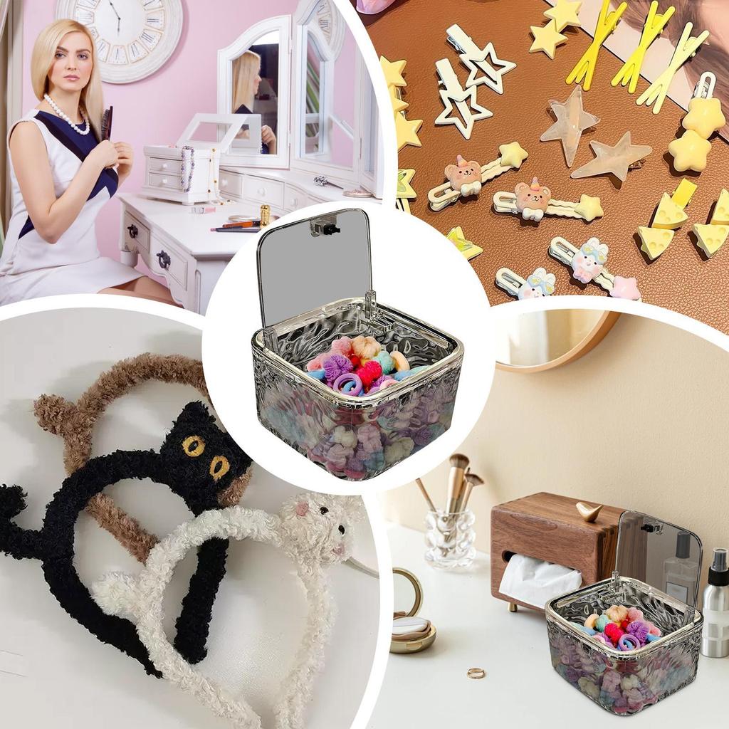 Storage Box Organizer Boxes Bathroom Accessories Jewelry Makeup Stationery for Headband, Bows, Cotton Swab Organization