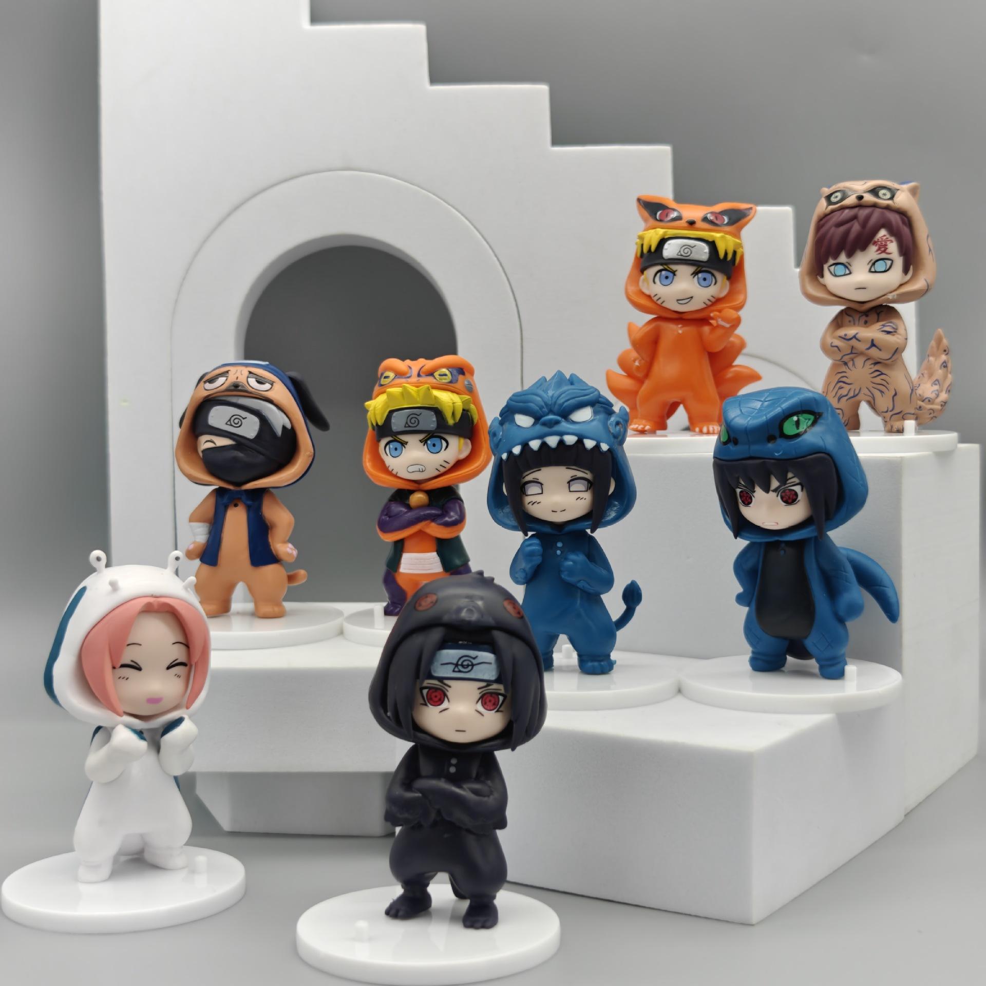 

8Pcs Naruto Figures Model Ornament Cute Anime Uchiha Sasuke Sakura Cosplay Action Figurine Model Toys Itach Decorations Gifts