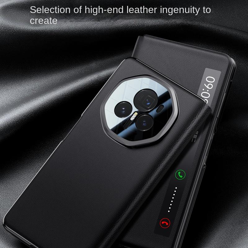 For Honor Magic V3 VS3 Metal Lens All-Inclusive Stand Foldable Smart Plating Frame Anti-Drop and Anti-Fingerprint Leather Case