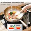 316 Stainless Steel Non-Stick Wok, Flat Bottom, Induction Compatible, Deepened Stir-Fry Pan
