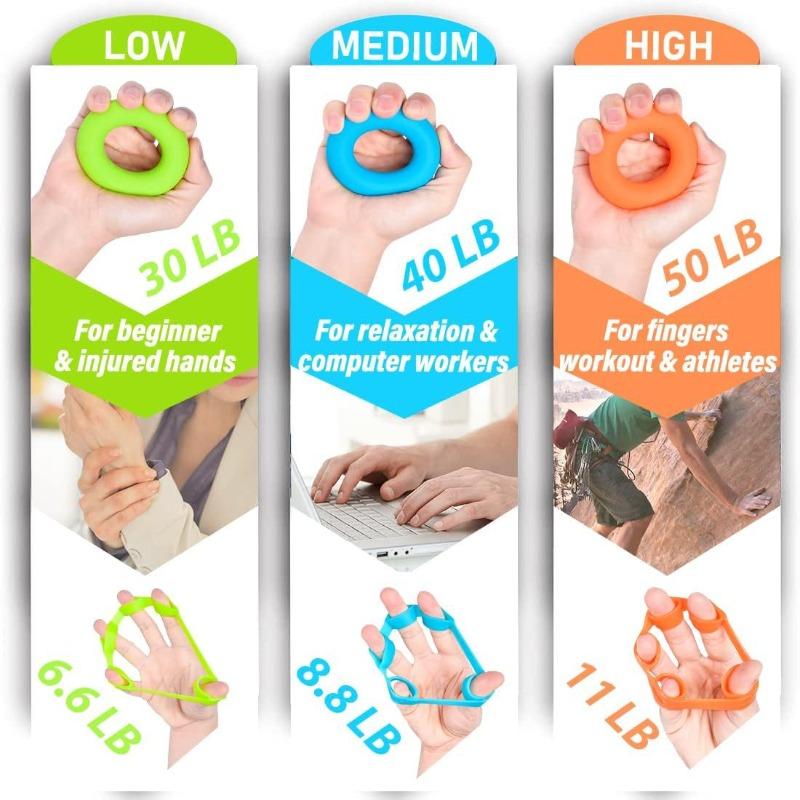 6 Stück Handgriff-Stärker Unterarm-Trainer Handmuskulatur-Trainer Gesundheitsprodukte Rehabilitation Professionelle Fitnessgeräte