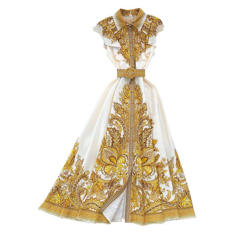 Mild Luxury Retro Royal Court Style Lapel Dress Dress