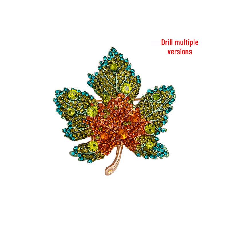 

Изысканная брошь «Кленовый лист» со стразами: Роскошный высококлассный женский значок на лацкан для костюмов и пальто