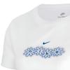 Nike Floral Letter Print Crop Short Sleeve T-Shirt Kids Tops White FD5364-100