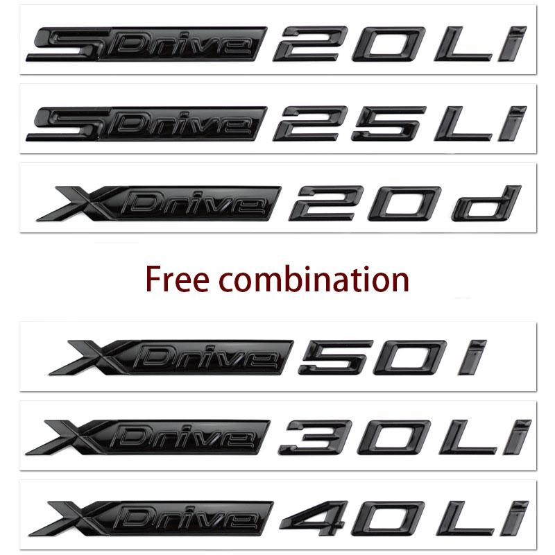 XDRIVE SDRIVE 18d 20d 25d 28d 30d 35d 40d 45d 50d 55d 60d Logo Badge Car Stickers for BMW X1X5X3X7 Displacement Side Trunk Label