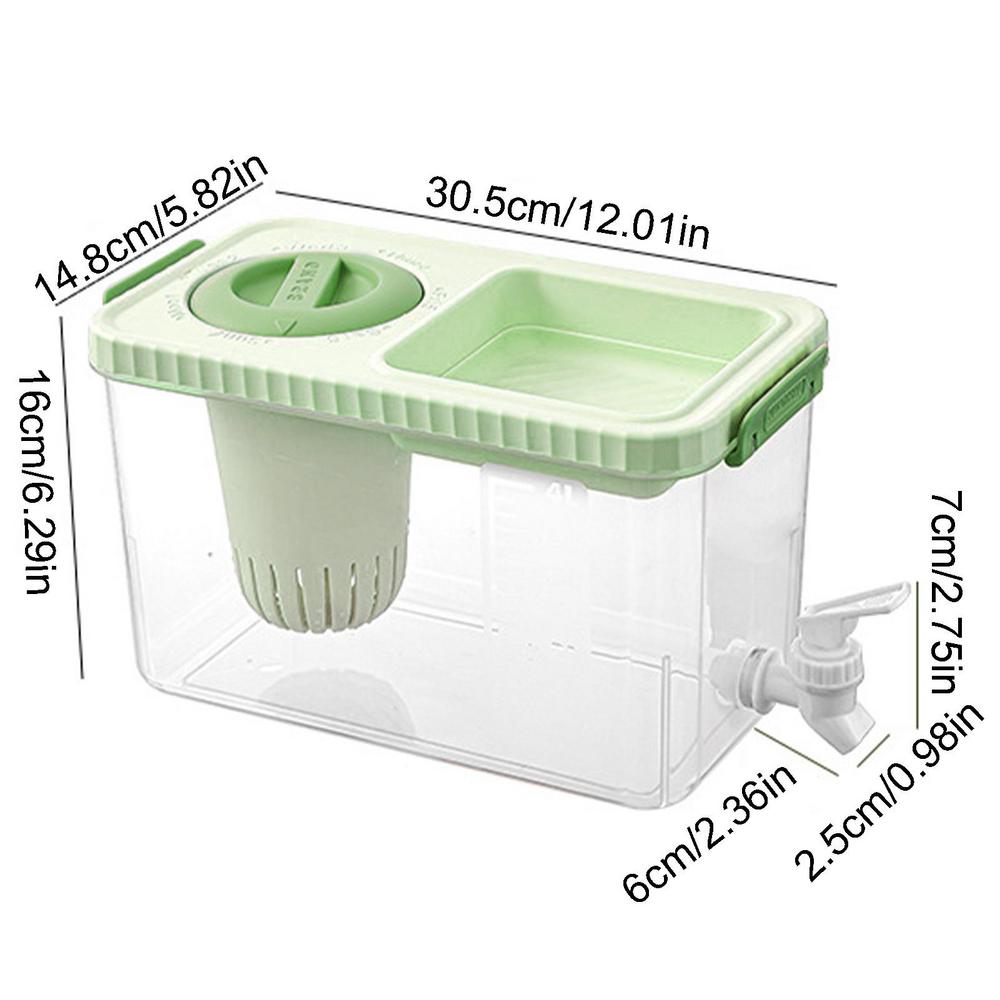 Refrigerator Drink Dispenser 4L Fridge Drink Bucket Dispenser With Spigot And Lid Clear Leakproof Liquid Tank Container