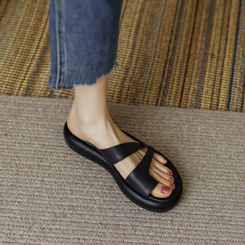 Fashion 2024 Summer Woman Shoes Fashion Open Toe Low Heel Women Sandals Slipper Platform Casual Roman Shoes Women
