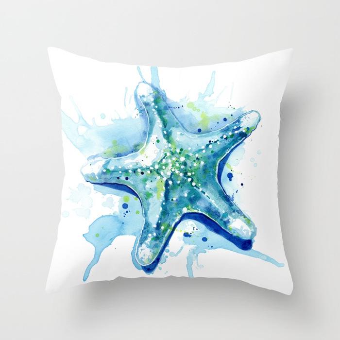Ocean Mermaid Pattern Polyester Pillow Cover Sofa Office Car Cushion Cover Warm