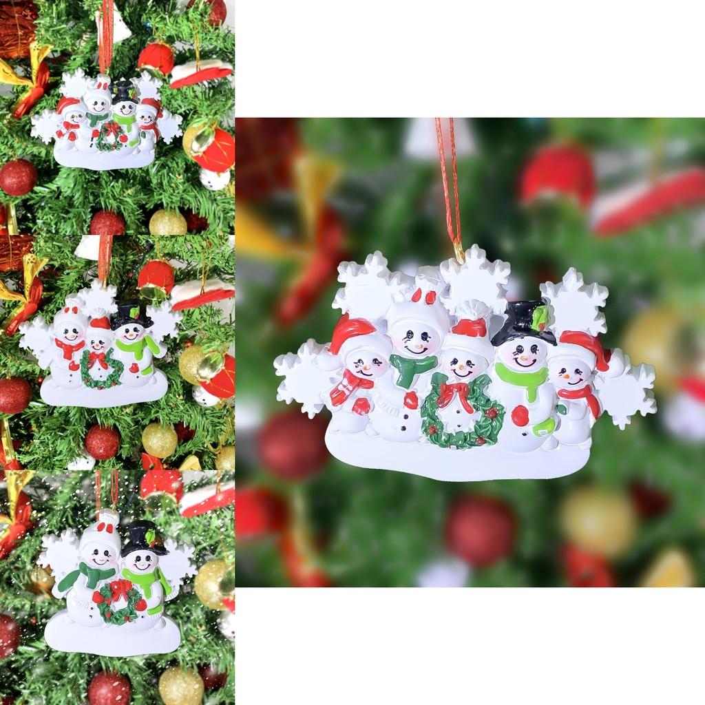 Adorable Resin Snowman Family Christmas Wreath Decorative Snowflake Holiday Ornament
