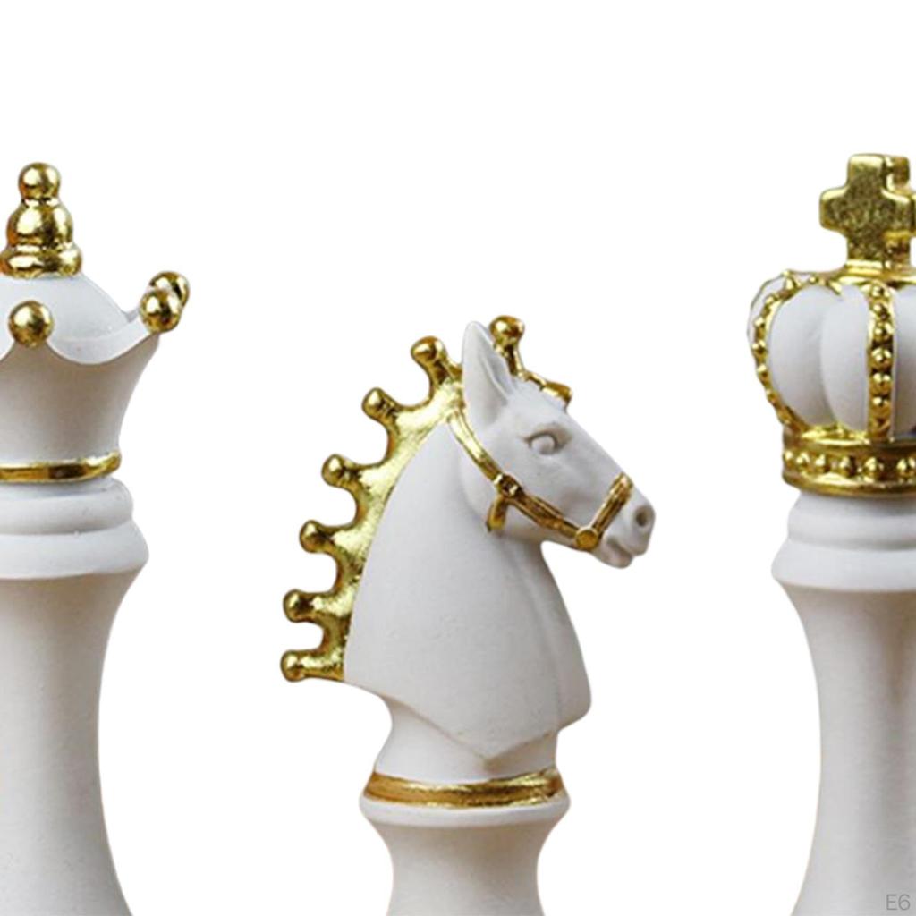 Chess Pieces Statue Sculpture Ornament Collectible Figurine Furnishing Home Contemporary Office