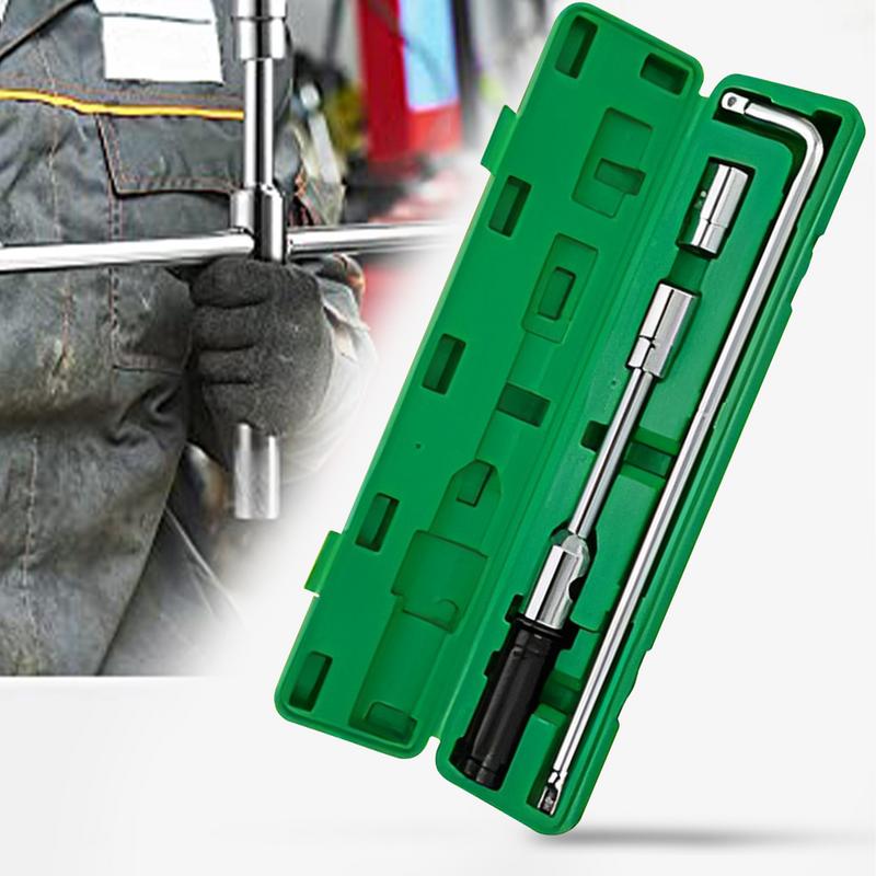 Extended Lug Wrench 4 Way Lug Nut Remover Socket Tire Tool Portable Wheel Repair Tool Wrench Socket Set For Motorcycle Cycle Car
