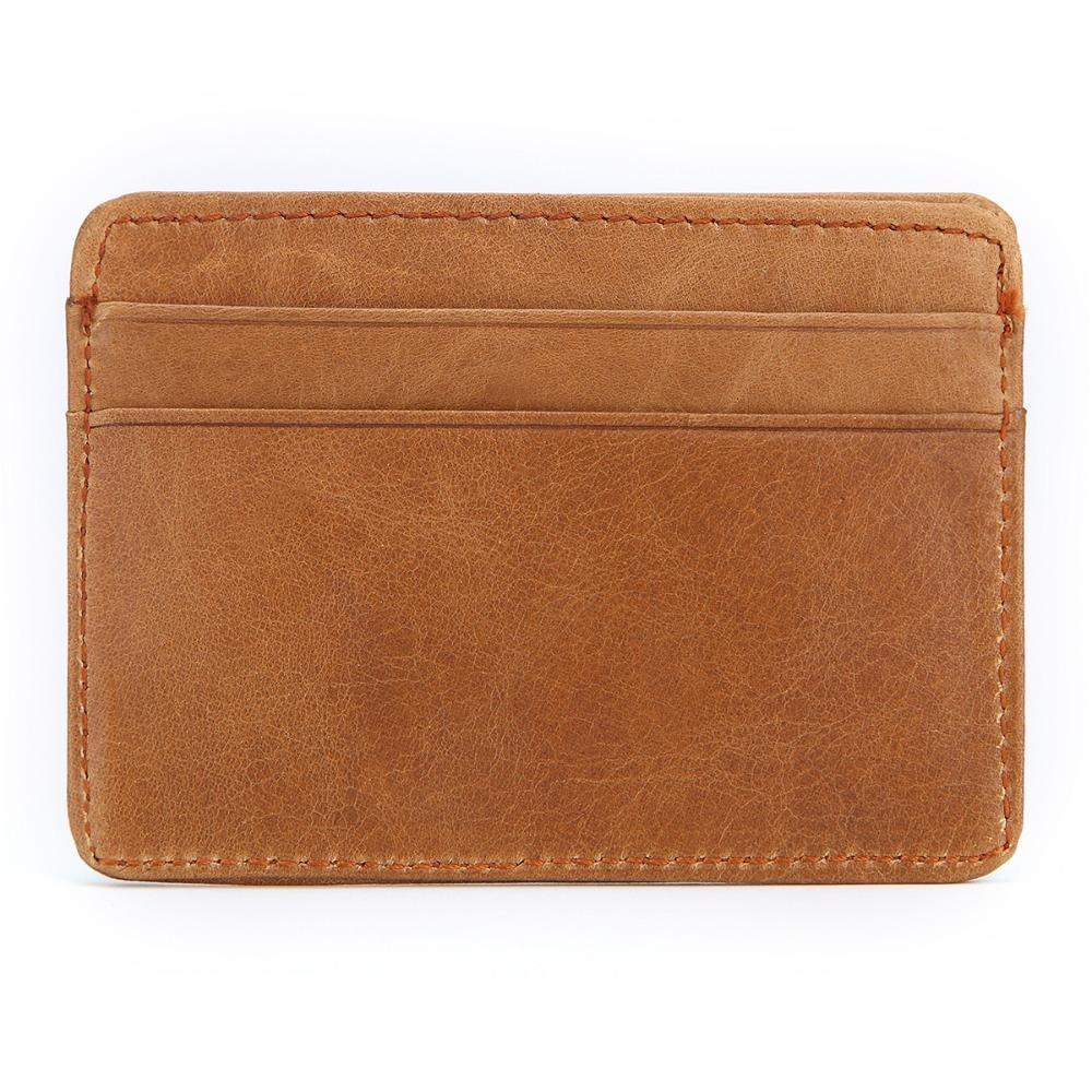 Luxury Genuine Leather Mini Wallet Slim 4 Slots Credit Card Holder Multi-Card Card Bag Women Men
