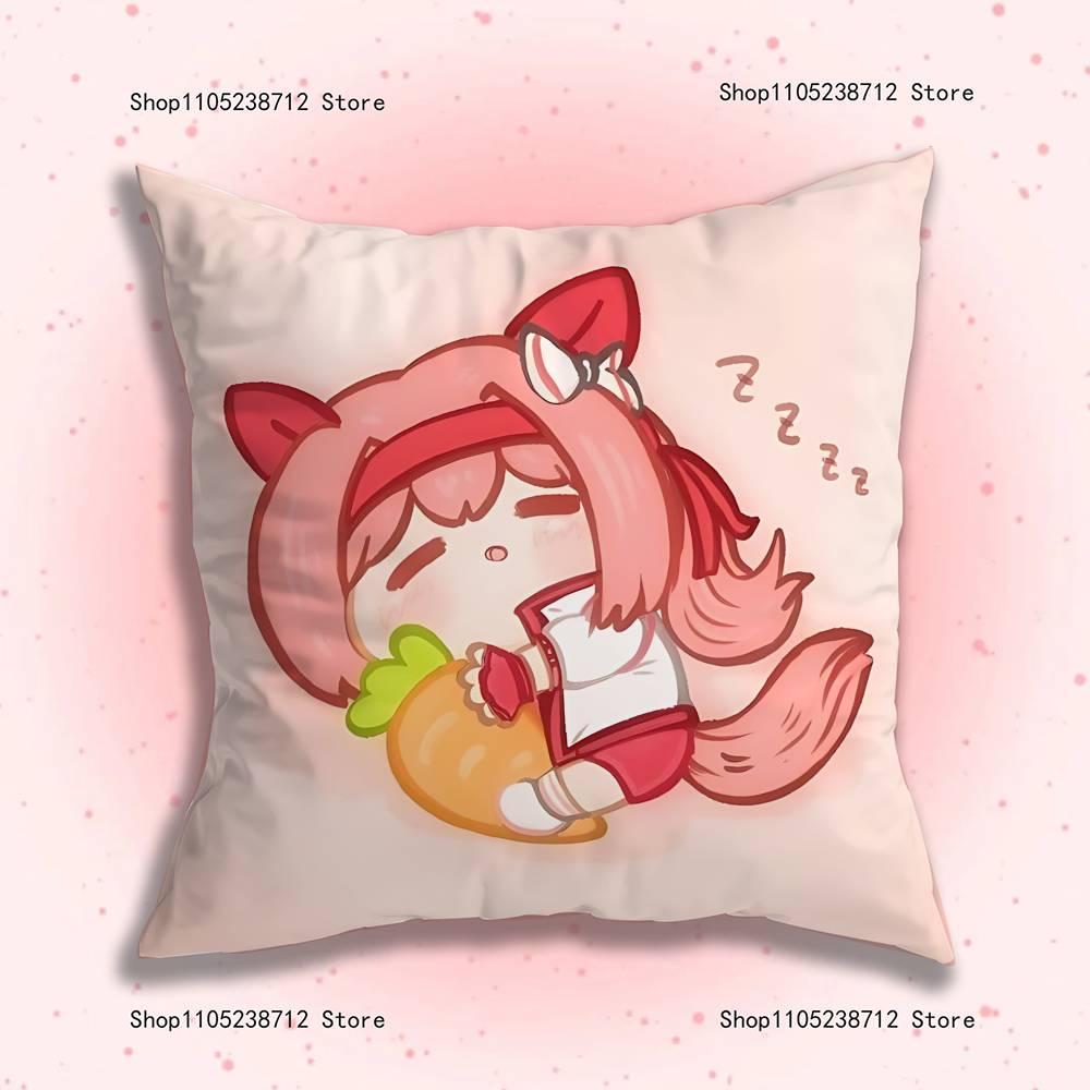 Haru Urara U-Umamusume Anime Kissenbezug Staubmilbenfreier Kissenbezug Unsichtbarer Reißverschluss Seidiger Kurzflor Sofakissenbezug